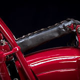 detail of Indian four 1930 leaf spring front end covered with leather cover