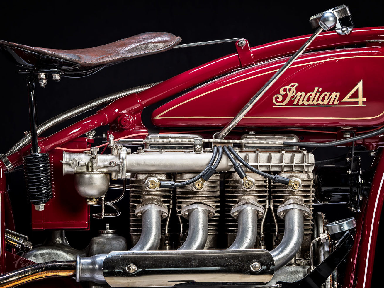 Detail engine vintage Indian Four 1930