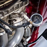 Close up phtograhs of oil gauge vintage Indian Four 1930