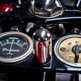 Close up view of Amperes meter vintage Indian Four 1930