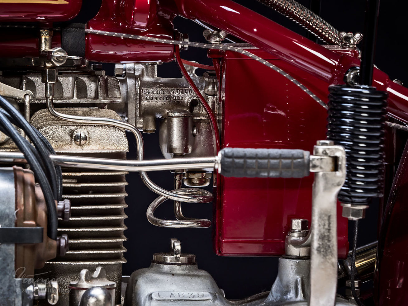 Left view of engine vintage Indian Four 1930